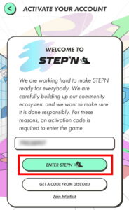 STEPNの始め方_STEPNのインストール_107_activation codeを入力