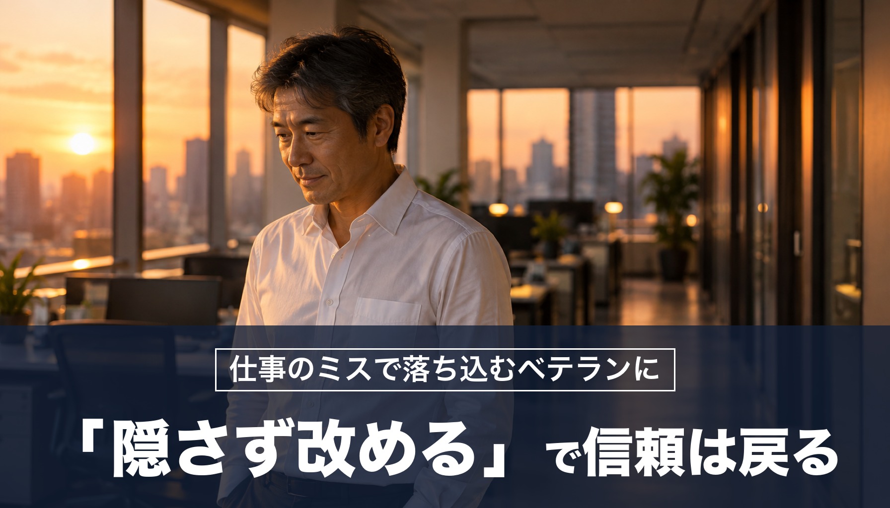 仕事のミスで落ち込むベテランに 「隠さず改める」で信頼は戻る